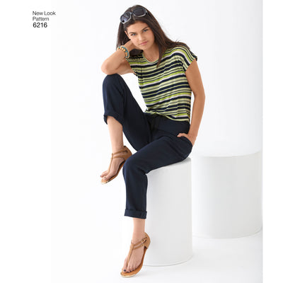 6216 Misses' Knit Tops and Pants