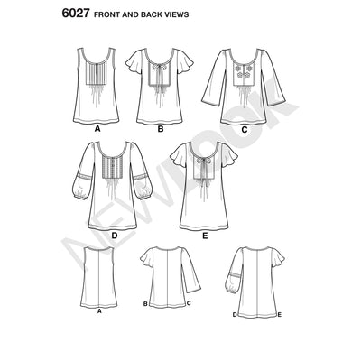 6027 Misses' Tunic or Tops