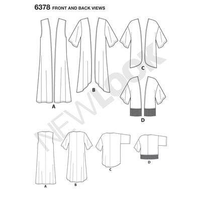 6378 Misses' Easy Kimonos with Length Variations