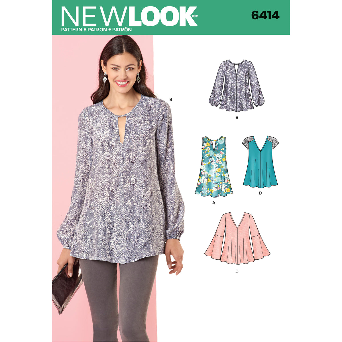6414 Misses' Tunic and Top with Neckline Variations