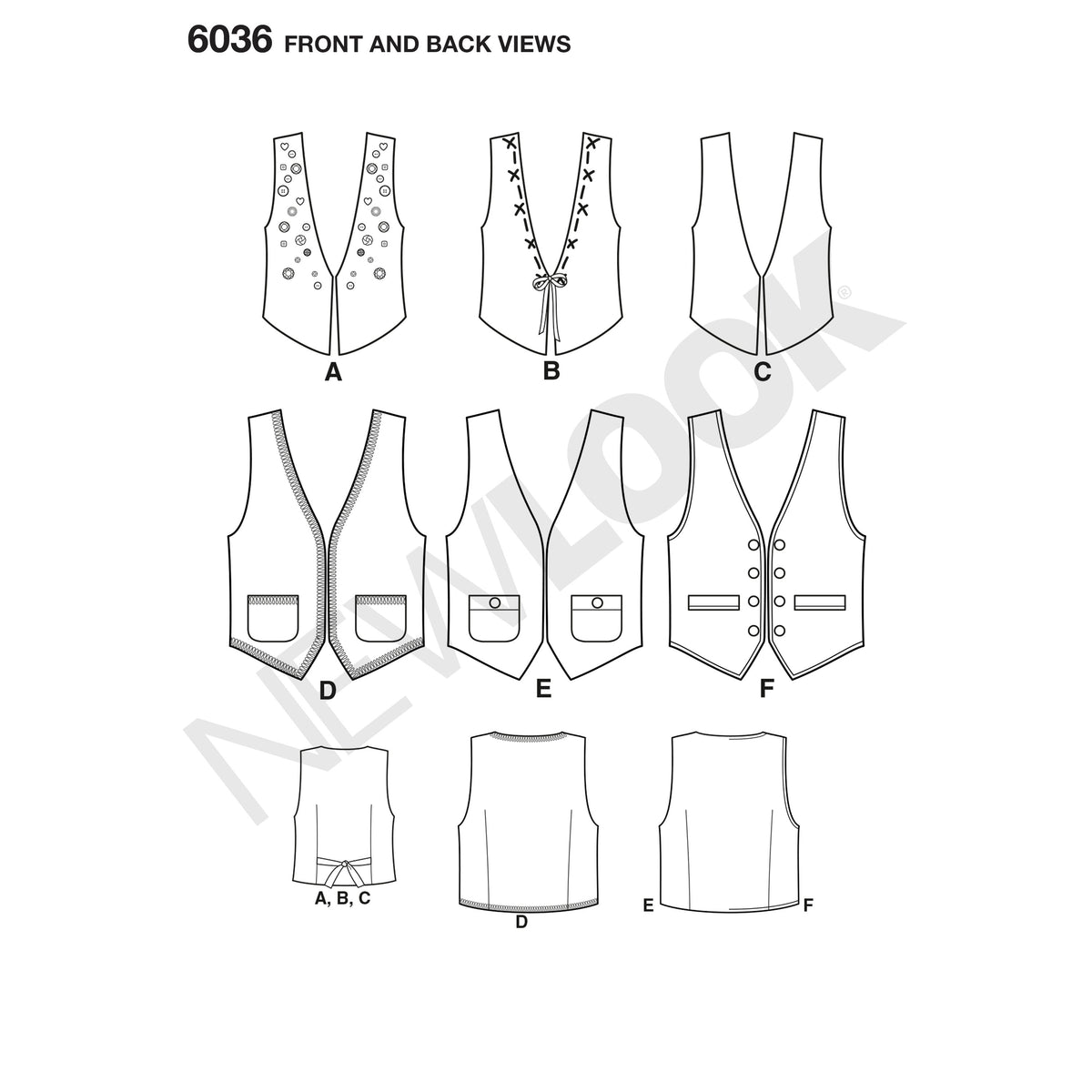 6036 Misses' & Men's Vests
