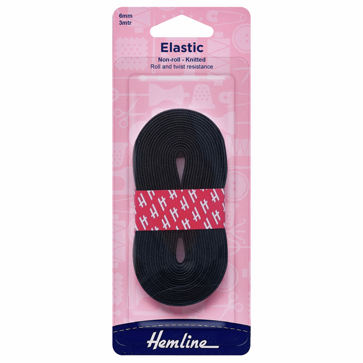 Non-Roll Knitted Elastic: -3m x 6mm