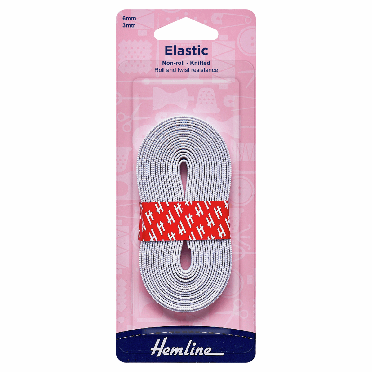 Non-Roll Knitted Elastic: -3m x 6mm - Cheap Fabrics