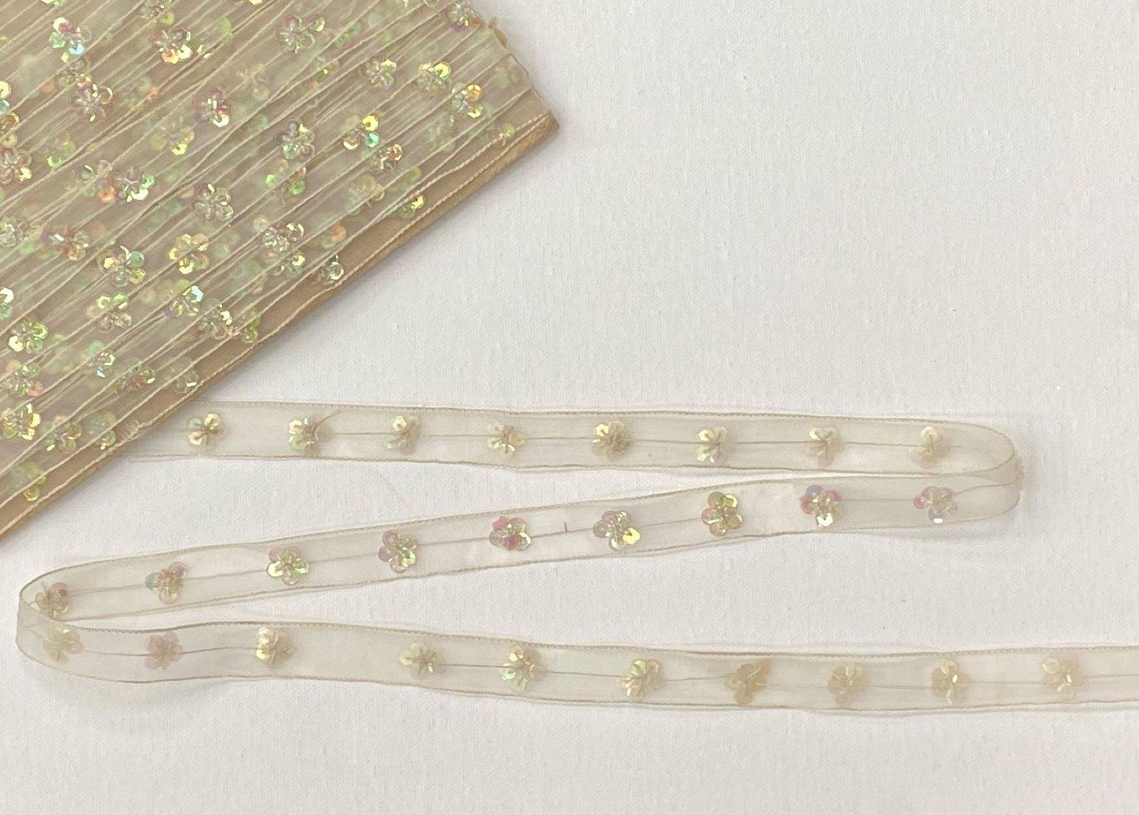 Organza Ribbon - Pearl Flower - Cheap Fabrics