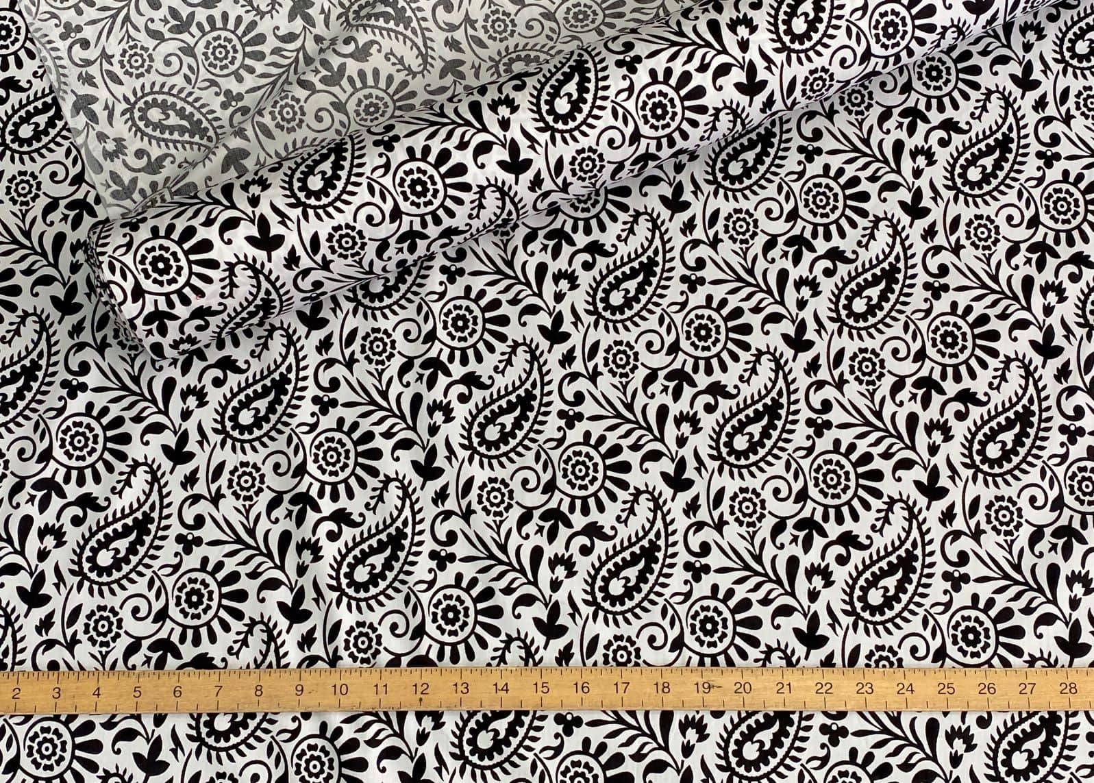 Paisley Power - Monochrome Cotton Poplin