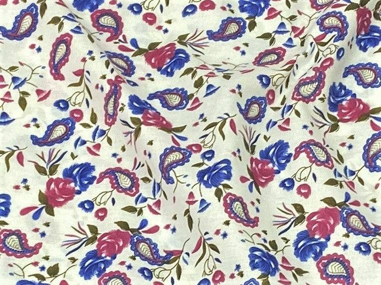 Paisley Rose - Poly/Cotton Print - Cheap Fabrics
