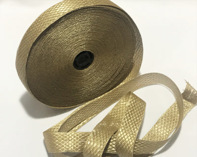 Pale Gold Diamond Metallic Woven Ribbon - 25mm