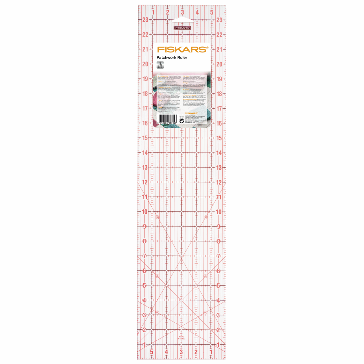 Patchwork Ruler: Acrylic: 6 x 24&quot; - Fiskars