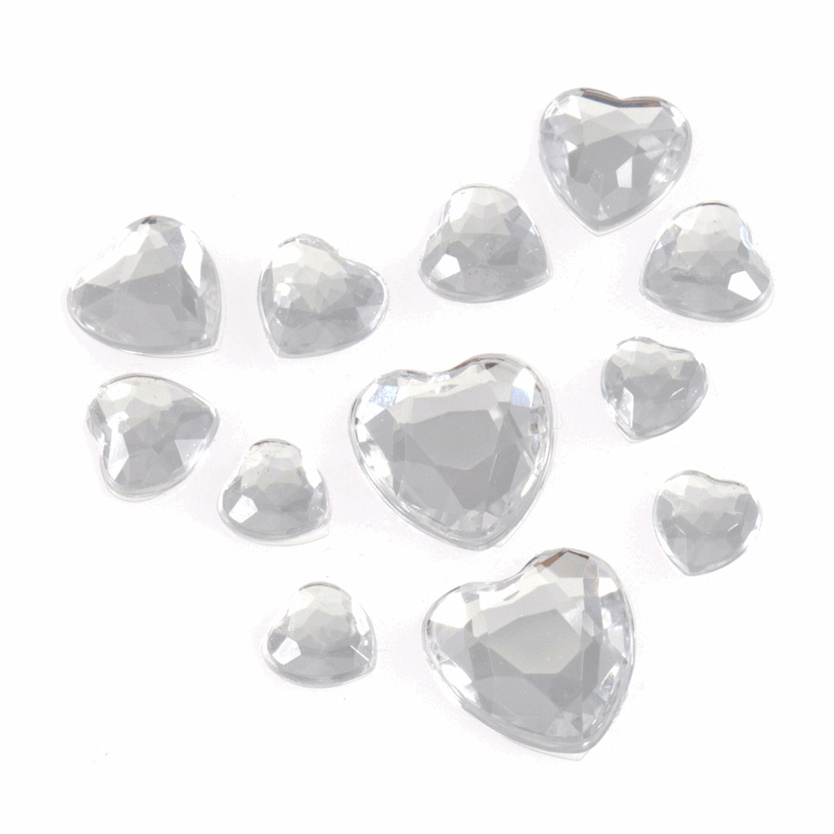 Peel And Stick Bling Bling Gems - Hearts (12 Pcs)