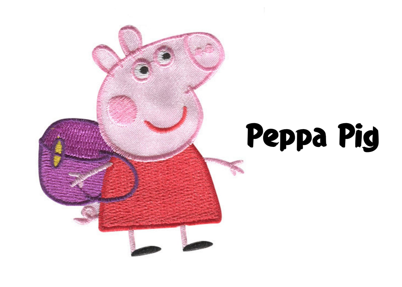 Peppa Pig Iron-On Motif - 75mm x 55mm - Cheap Fabrics