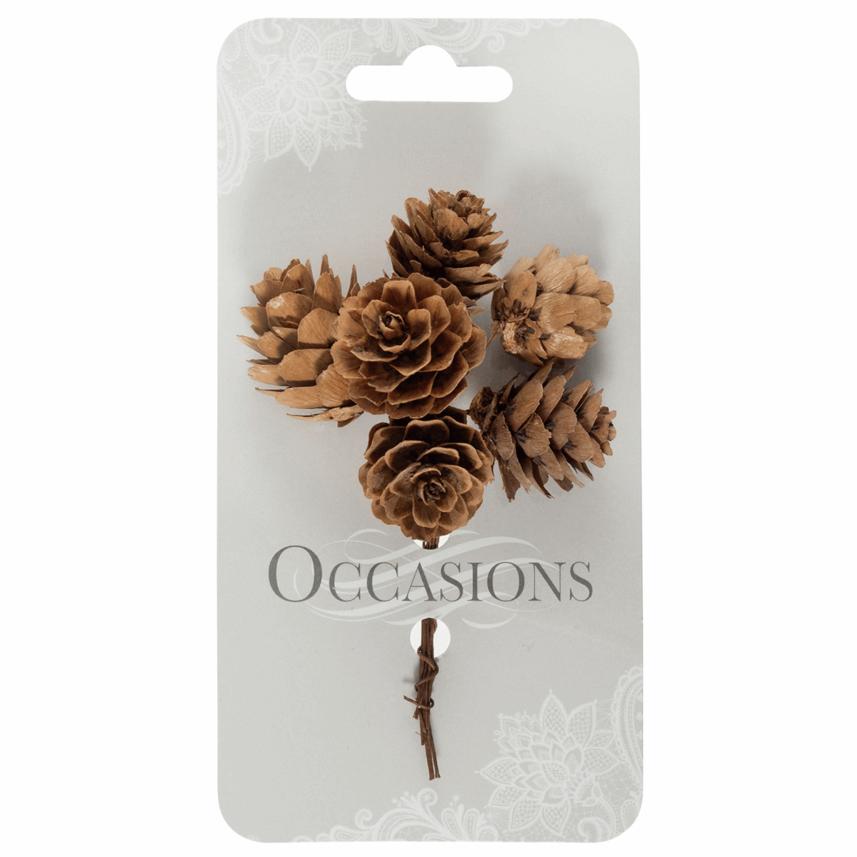 Natural Pinecones on Wire - Bunch of 6 - Cheap Fabrics