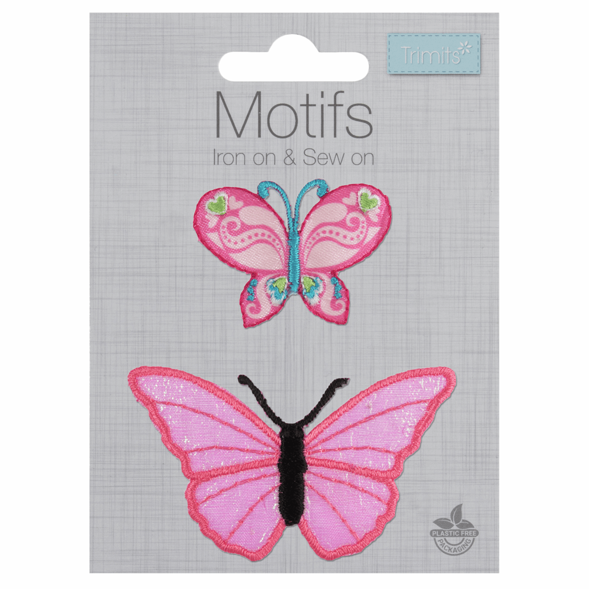 Pink Butterflies - Iron -On & Sew-On