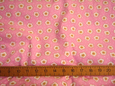 Pink Daisy Dot - Cotton Poplin Fabric