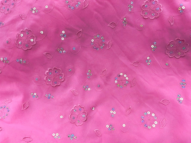 Clearance Pink Sequin Embroidered Georgette