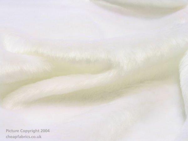 White Plain Faux Fur Fabric - 78cms Remnant