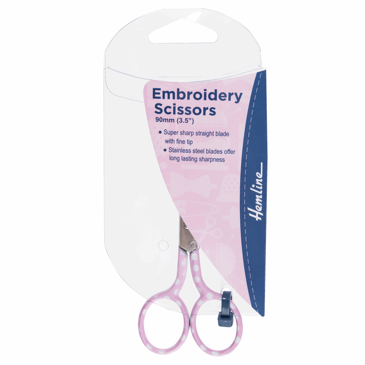 Embroidery Scissors: Polka Dot: 9cm/3.5in: Pink- Right Hand Use