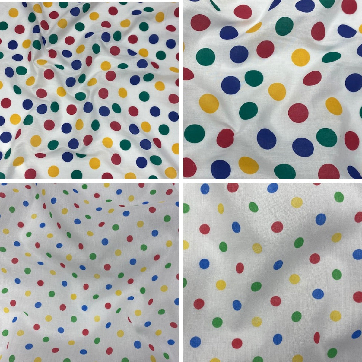 Multi Coloured Polka Dots Polycotton Print - Cheap Fabrics