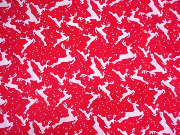 Christmas Leaping Reindeer - Poly/Cotton Print