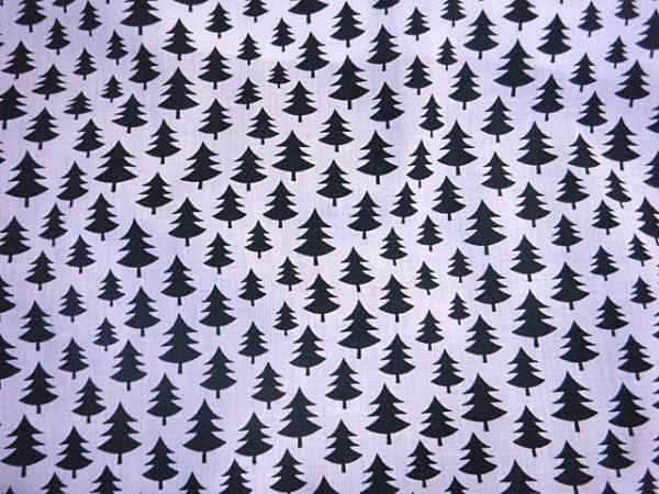 Festive Christmas Trees - Poly/Cotton Print