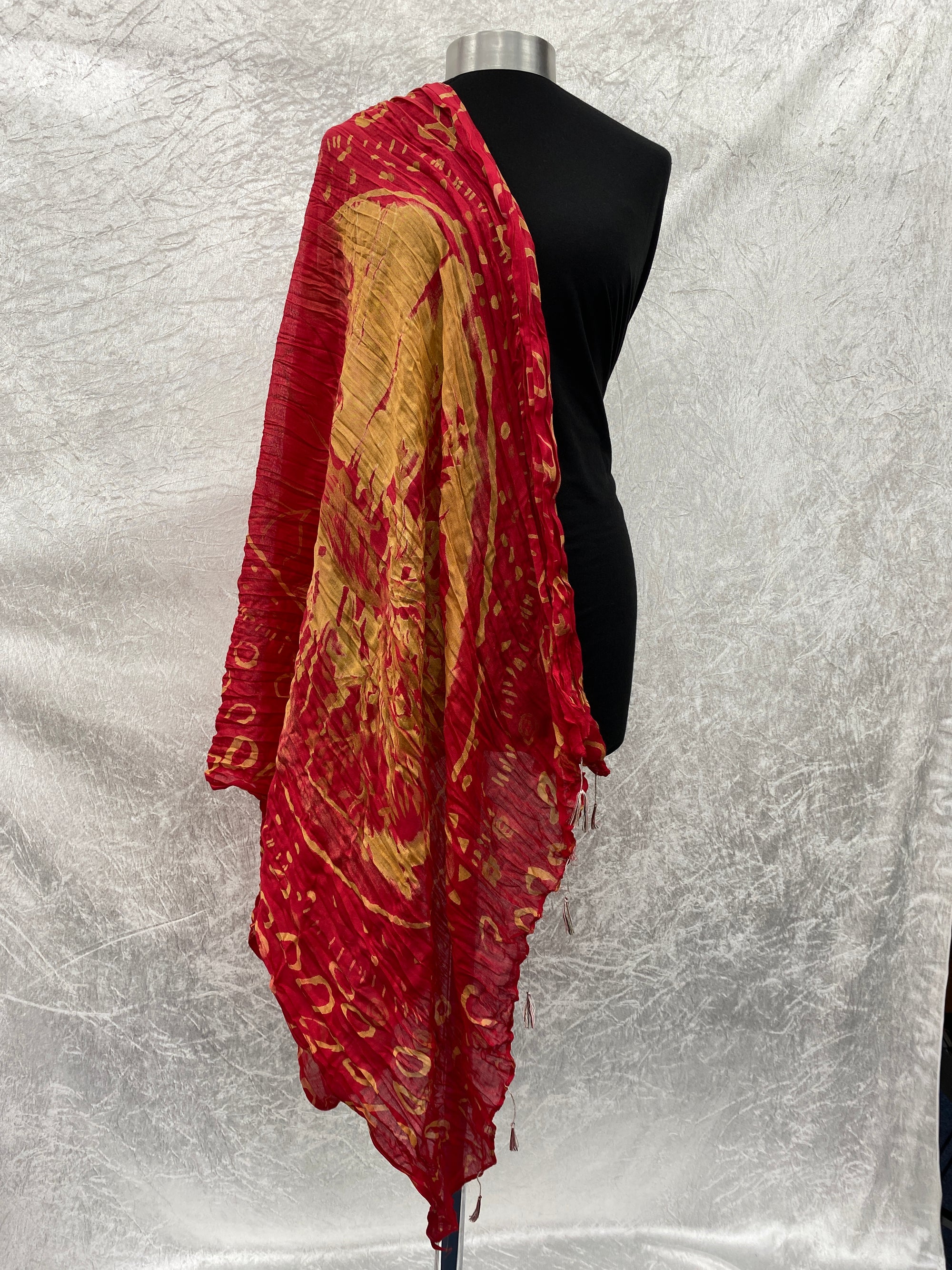 Red Orbit Abstract  - Poly/Viscose Blend Ethnic Scarf