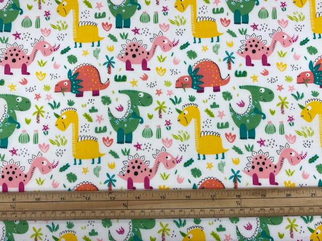 Nursery Dinosaurs - Poly/Cotton Print - Cheap Fabrics