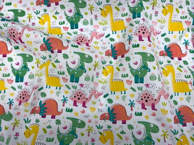 Nursery Dinosaurs - Poly/Cotton Print - Cheap Fabrics