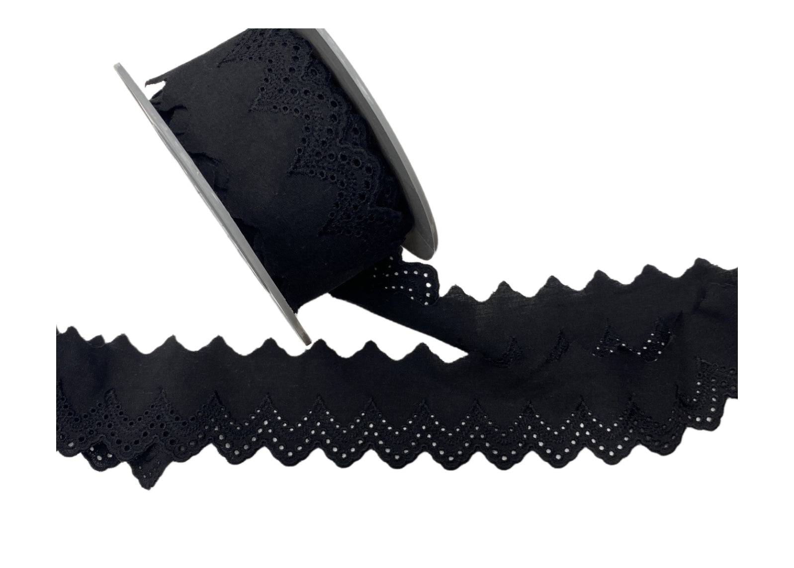 Polycotton Eyelet Trim - 49mm - Cheap Fabrics