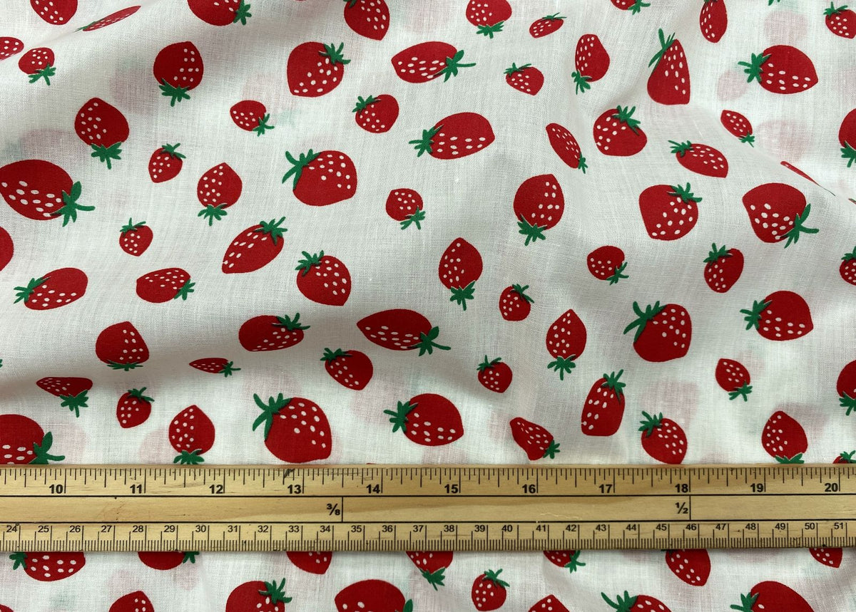 Large Strawberries - Novelty Poly/Cotton Print