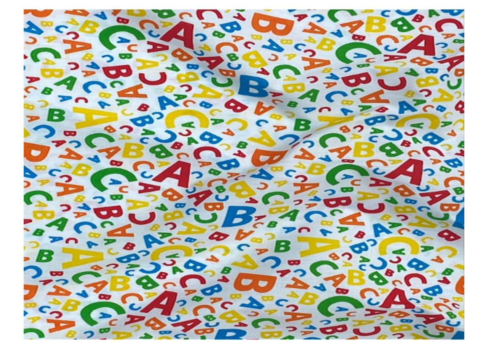 ABC Alphabet  - Poly/Cotton Print - Cheap Fabrics