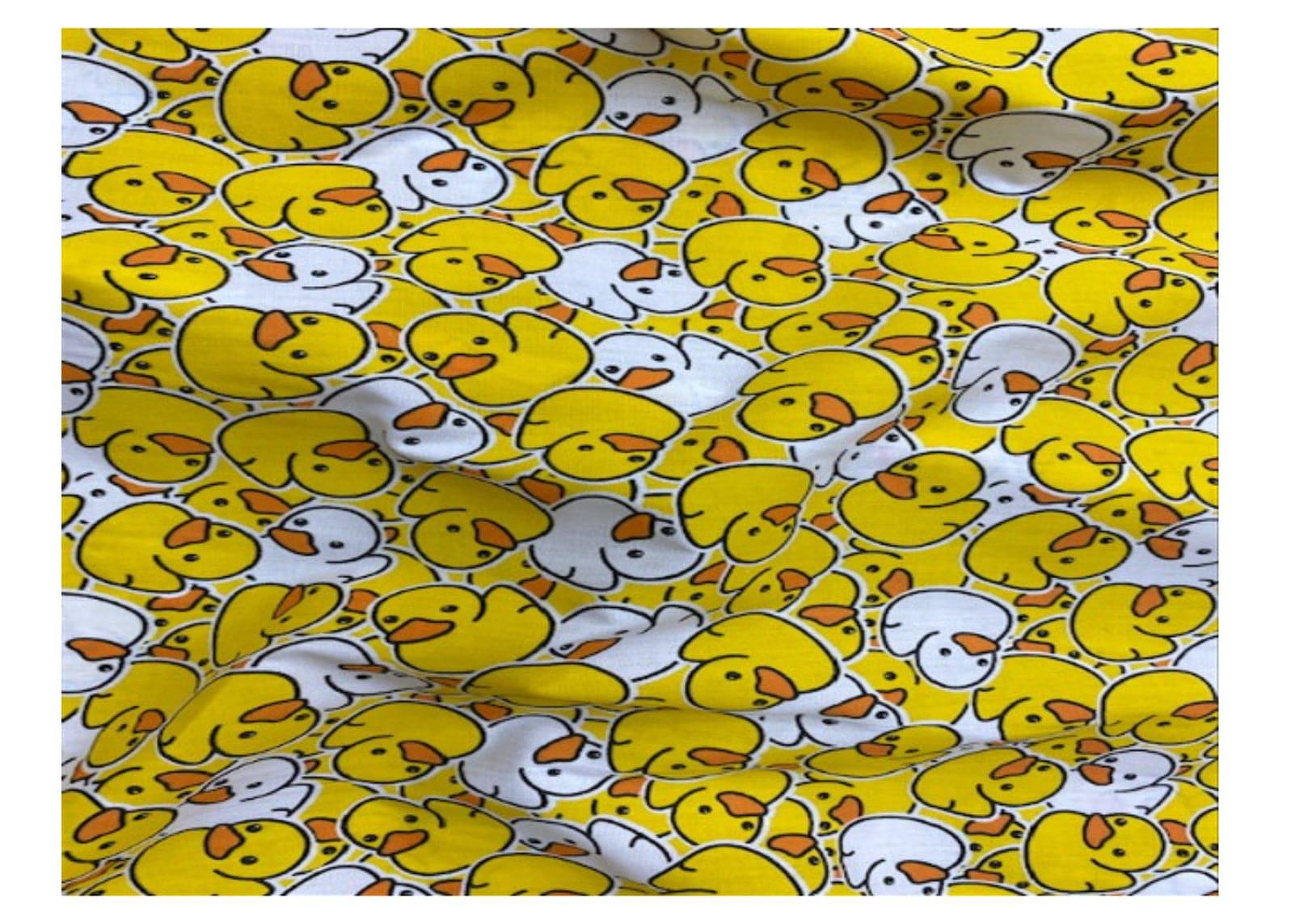 Rubber Bathtime Ducks  - Poly/Cotton Print - Cheap Fabrics