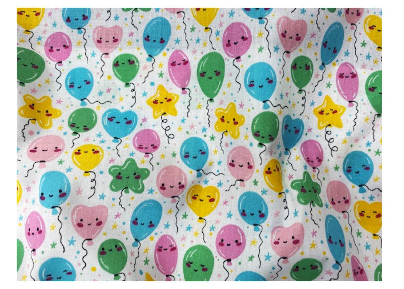Party Balloons  - Poly/Cotton Print - Cheap Fabrics