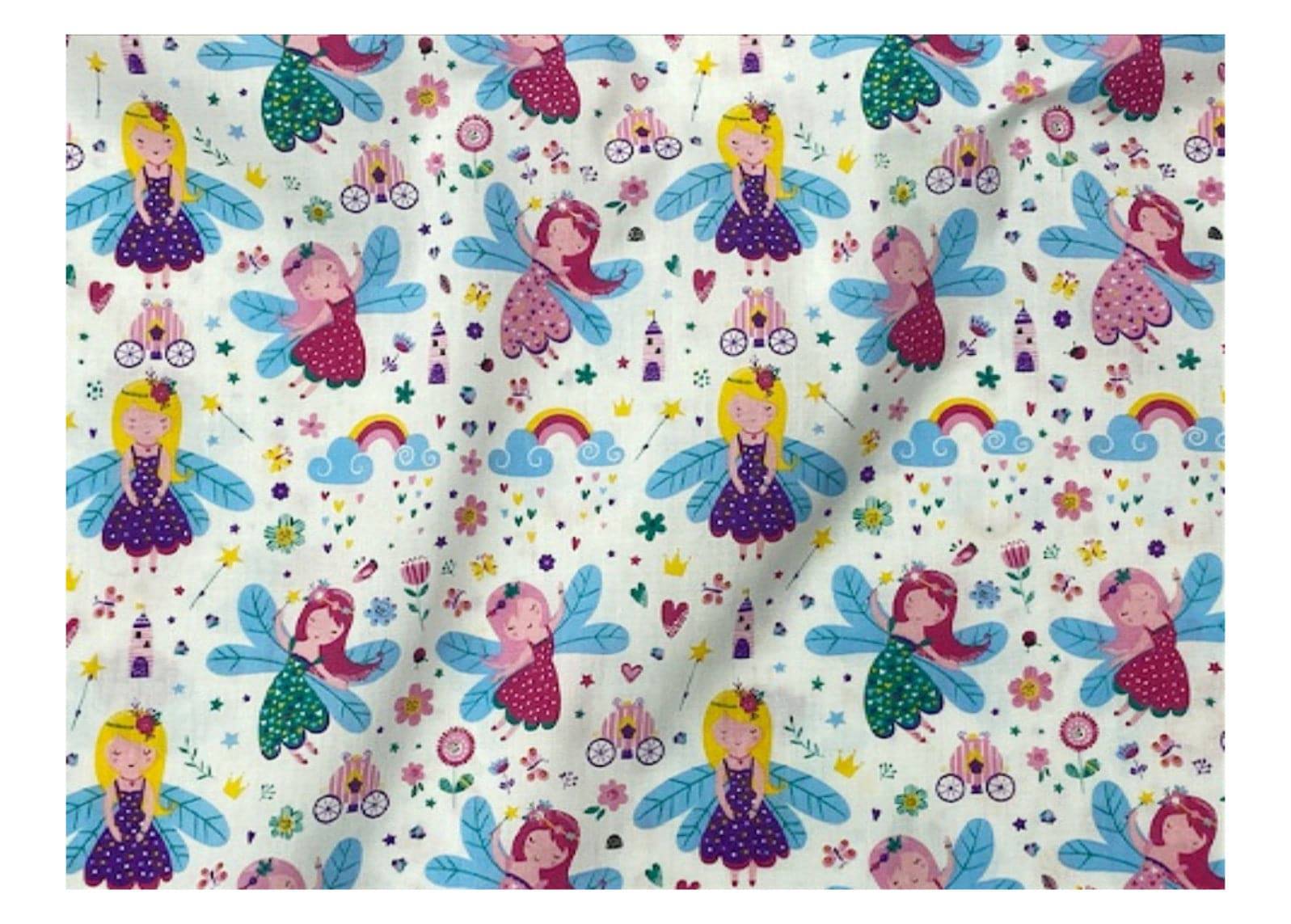 Colourful Fairies - Poly/Cotton Print - Cheap Fabrics
