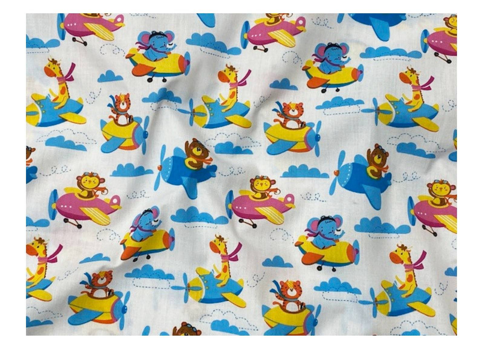 Baby Flying Jets  - Poly/Cotton Print - Cheap Fabrics