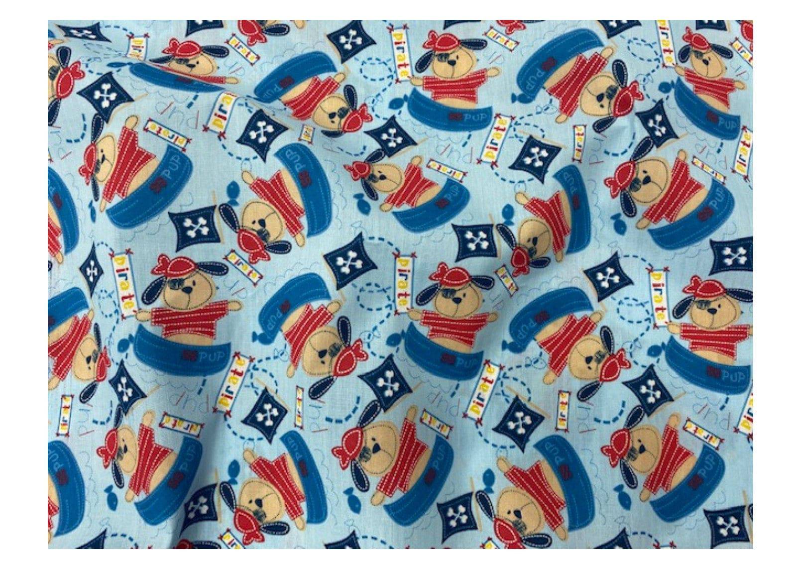 Puppy Pirates - Poly/Cotton Print - Cheap Fabrics