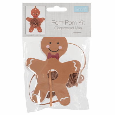 Pom Pom Craft Decoration Kit - Christmas Gingerbread Man