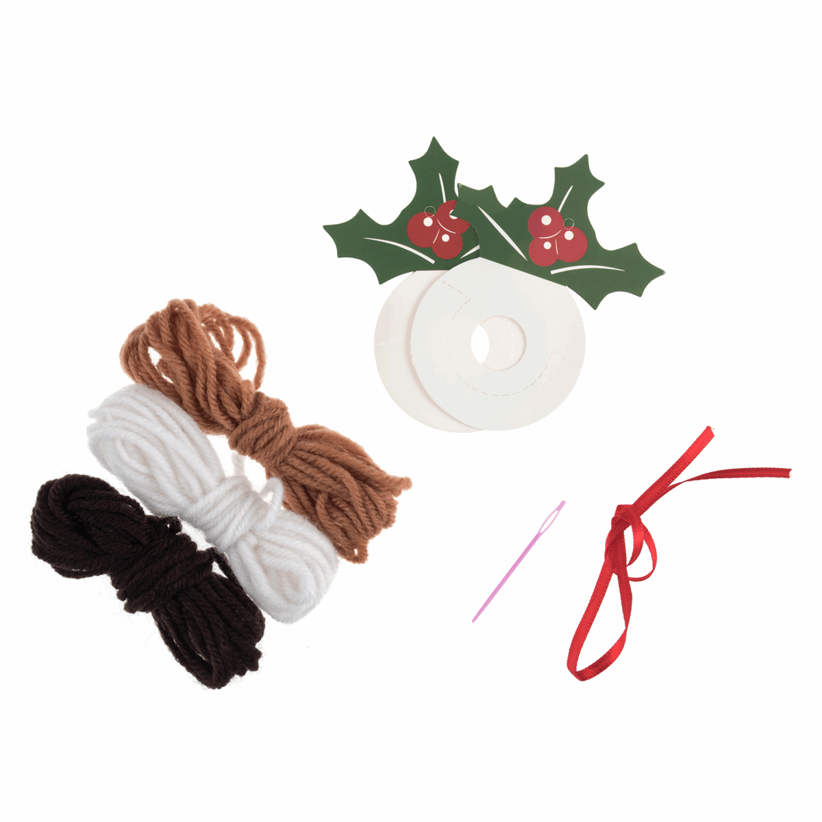 Pom Pom Decoration Kit: Christmas Pudding