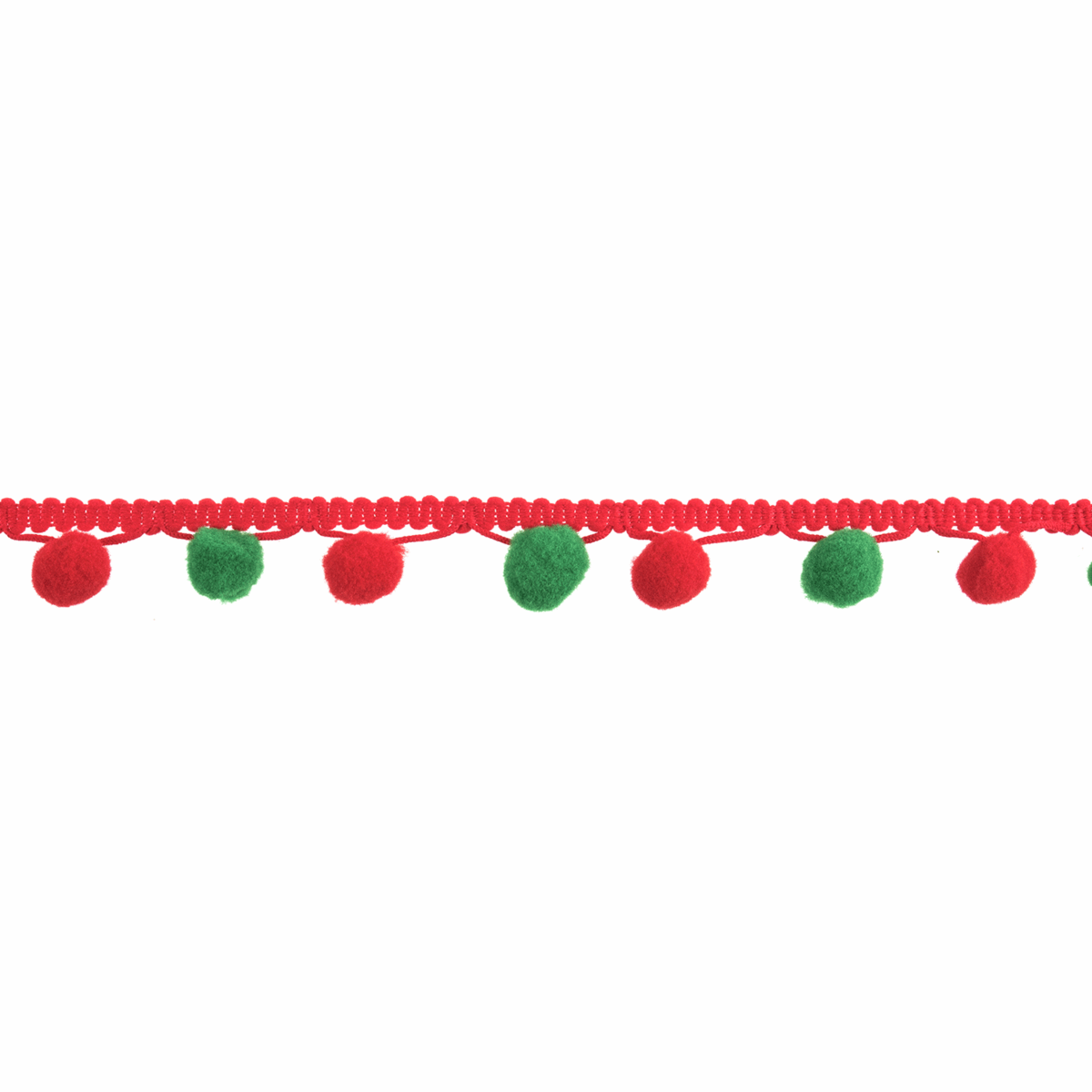 Pom Pom Trim - Christmas Red/Green - Cheap Fabrics