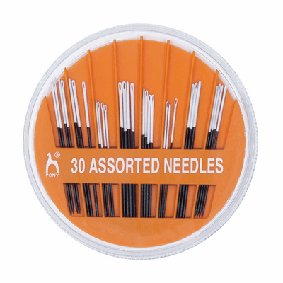 HAND SEWING NEEDLES: Black with White Eye: Sharps: Assorted (Kinder to the eyes)