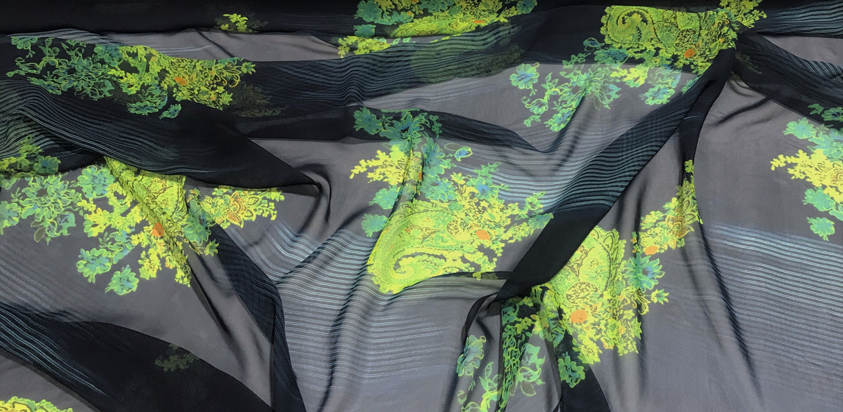 Paisley Leaf - Printed Chiffon