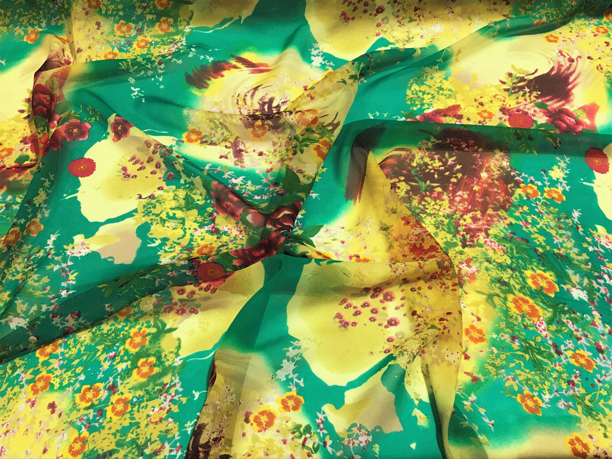 Scattered Flowers - Printed Chiffon