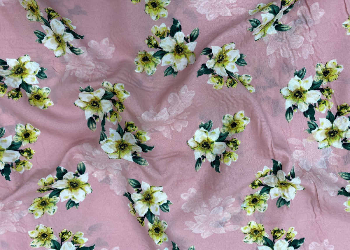 Floral Pattern  - Clearance Printed Crepe