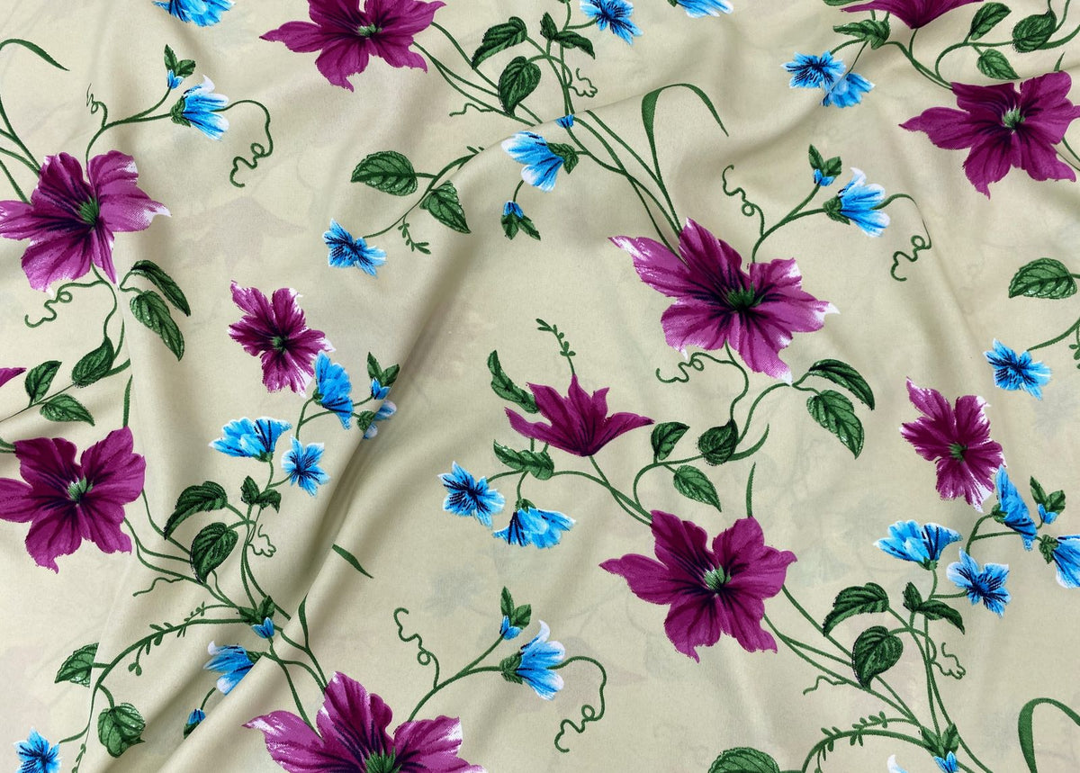 Magnificent Flower  - Clearance Printed Crepe
