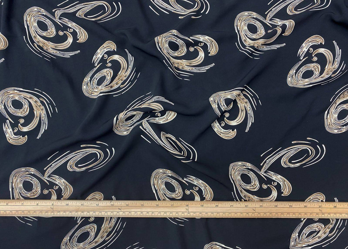 Spiral - Printed Crepe - Cheap Fabrics