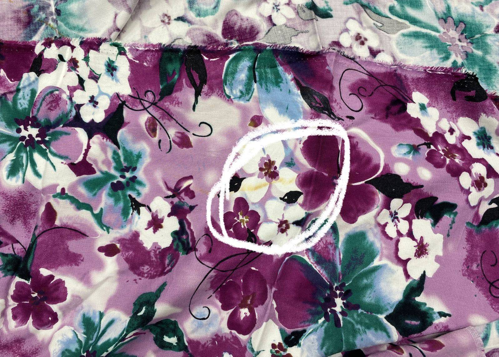 Floral Lavender: Printed Viscose - 97cms Length (DEFECT) - Cheap Fabrics