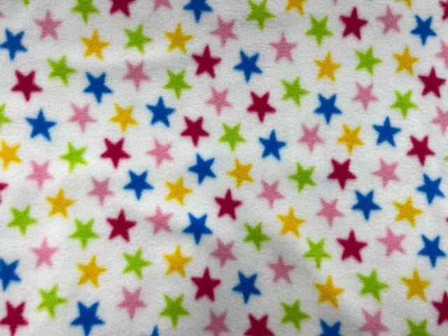 Multi Coloured Stars - Fleece Print - Cheap Fabrics