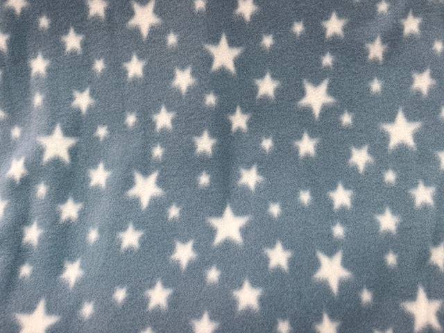 White Stars - Fleece Print - Cheap Fabrics