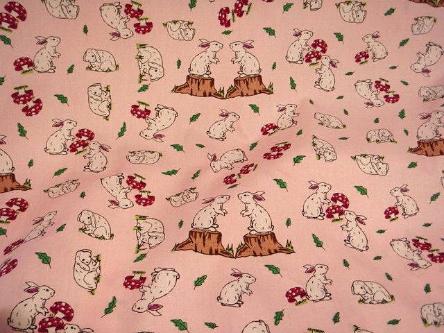Rabbit / Toadstool - Cotton Poplin Patchwork
