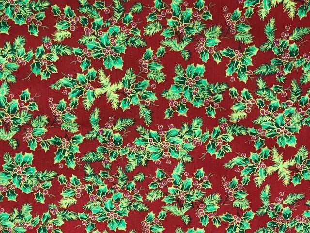 Christmas Traditional Holly - Premium Pure Cotton