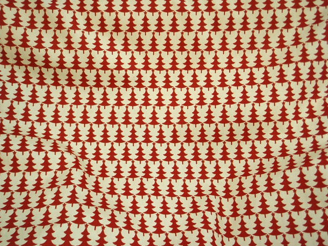 Red Cream Trees - Cotton Poplin Patchwork
