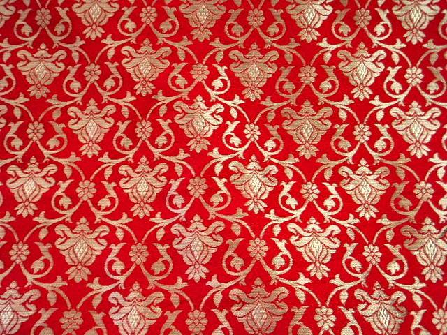 Red Gold Damask - Indian Brocade